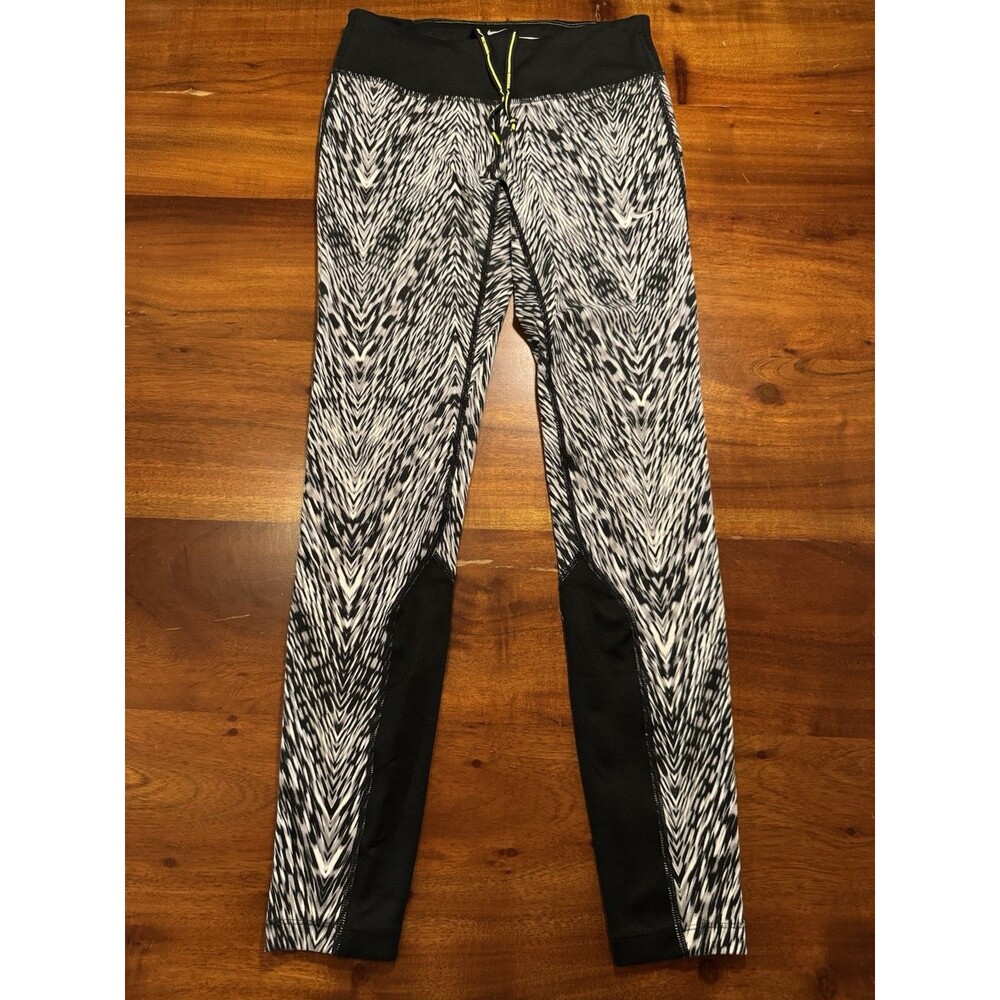 Nike Epic Run Zebra Print Dri-FIT Womens XS Running Leggings Gym wear Geometric
